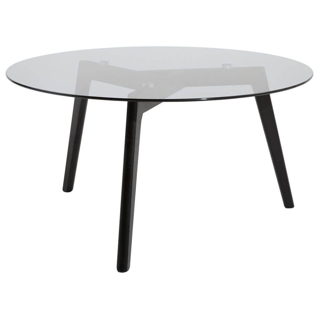 Carryhome KONFERENČNÝ STOLÍK, sivá, čierna, drevo, sklo, 90/90/45 cm.