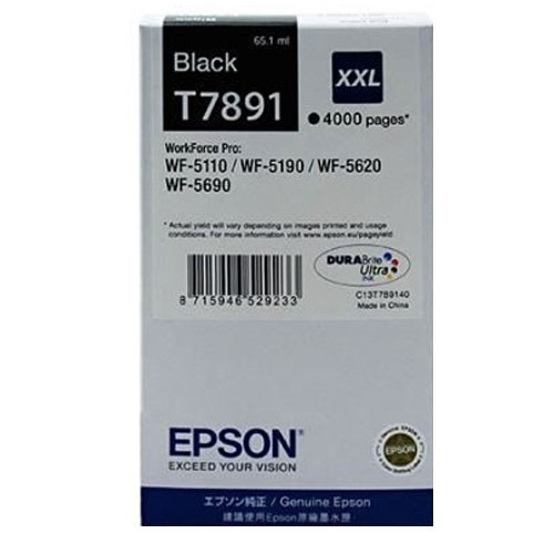 Epson T7891409 čierna (black) originálna cartridge.
Originálna cartridge = záruka priamo od výrobcu tlačiarne
100 % použitie v tlačiarni - spoľahlivá a bezproblémová tlač
Použitím originálnej náplne predlžujete životnosť tlačiarne
Overená špičková kvalita - jasný a čitateľný text, jemná grafika, kvalitnejšie obrázky
Použitie originálnej kazety ponúka rýchly a vysoký výkon a pritom stabilné výsledky = EFEKTÍVNA TLAČ
Jednoduchá inštalácia a údržba
Zabezpečujeme bezplatnú recykláciu originálnych náplní
Garancia Vašej spokojnosti s použitím našej originálnej náplne

Kód výrobcu: C13T789140