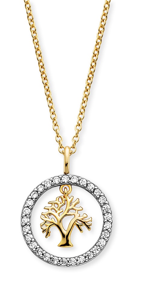 Engelsrufer Pozlátený bicolor náhrdelník Strom života so zirkónmi ERN-LILTREE-ZIG.