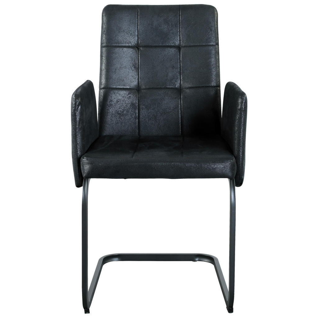 MID.YOU STOLIČKA S PODRÚČKAMI, železo, tkaná textília, čierna.