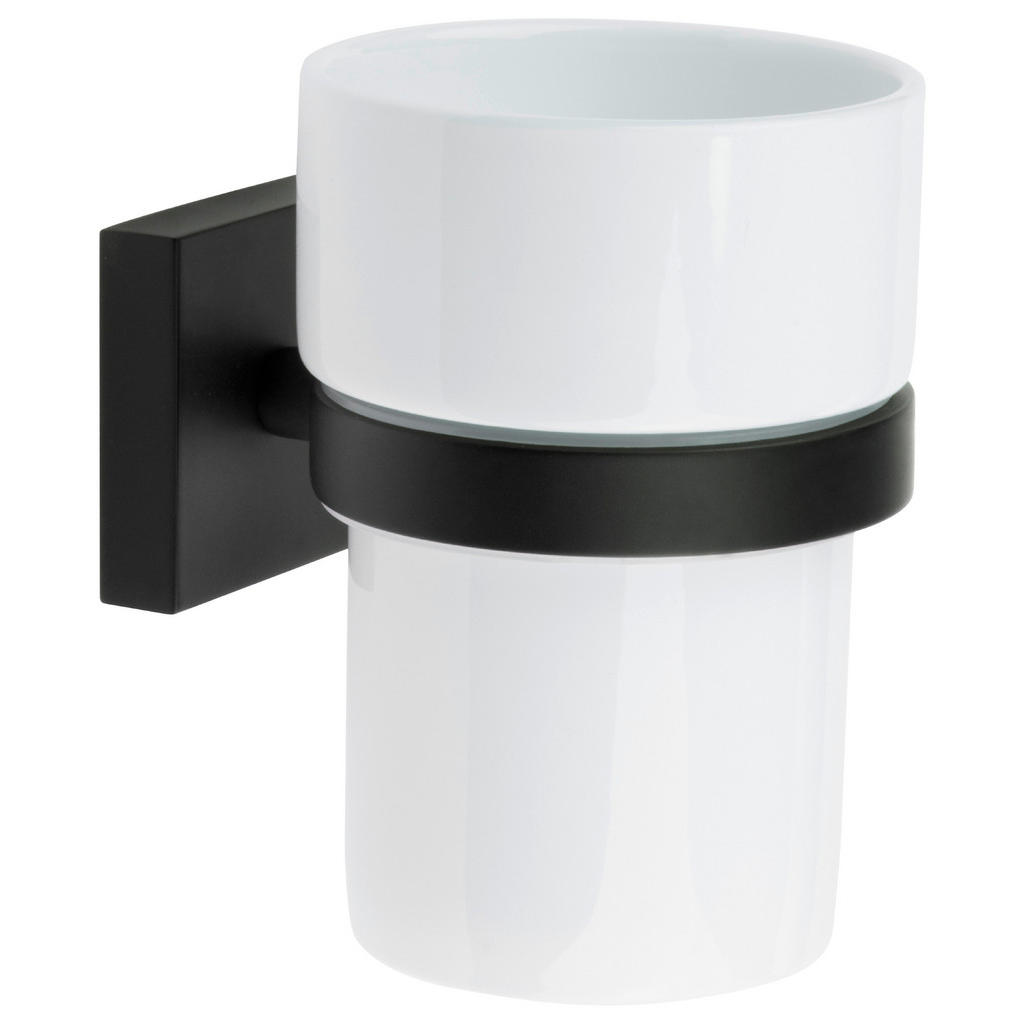 POHÁR NA ZUBNÉ KEFKY čierna, biela.