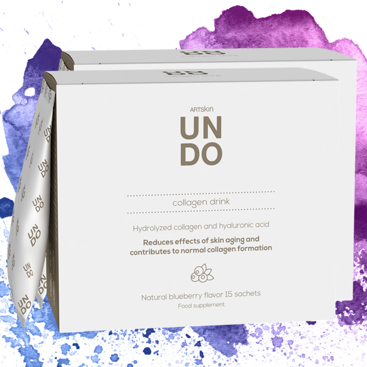 2x Premium UNDO Collagen Drink - Mit hochwertigem patentiertem Beauty-Kollagen Naticol® und Hyaluronsäure| Sensilab.