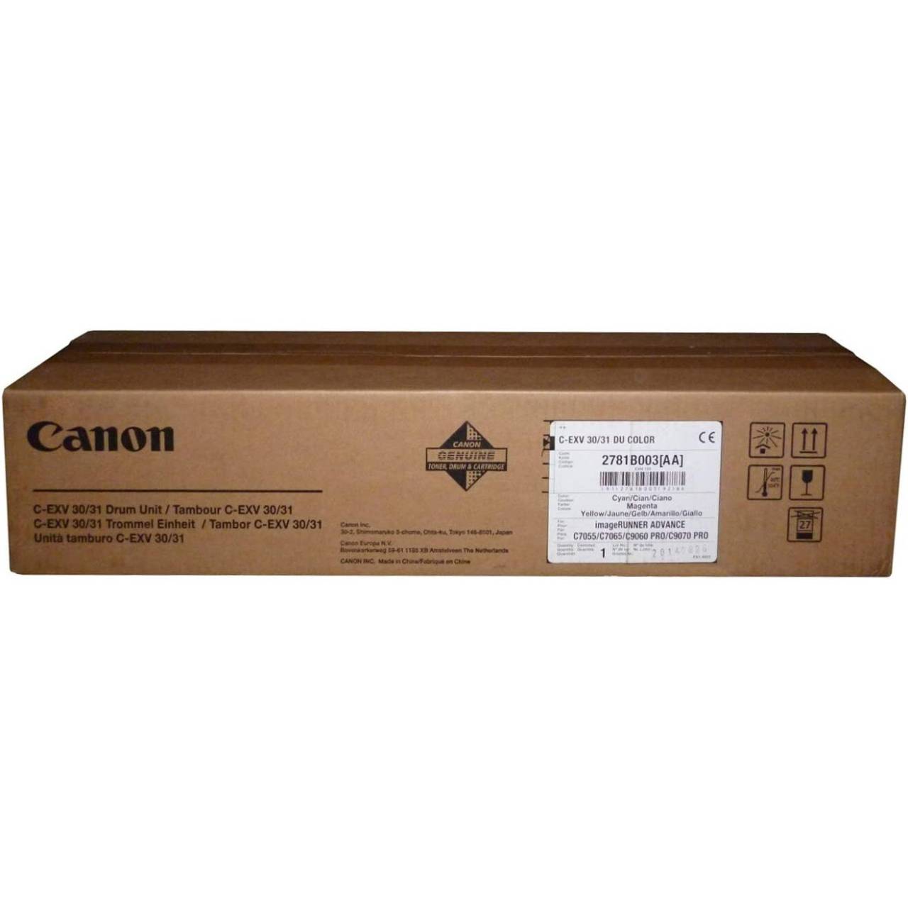 Canon C-EXV30/31 2781B003 farebná (color) originálna valcová jednotka.
Originálna valcová jednotka = záruka priamo od výrobcu tlačiarne
100 % použitie v tlačiarni - bezproblémové fungovanie s vašou tlačiarňou
Použitím originálneho valca predlžujete životnosť tlačiarne
Overená špičková kvalita - originálna tlačová (valcová) kazeta poskytuje mimoriadne výsledky
Trvalé a profesionálne výsledky tlače - dlhodobá udržateľnosť tlače
Produktivita tlače - rovnaká tlač po celú životnosť valca
Maximálna jednoduchá obsluha sa rovná efektívna tlač
Garancia Vašej spokojnosti s použitím našej originálnej valcovej jednotky
Zabezpečujeme bezplatnú recykláciu originálnych náplní

Kód výrobcu: 2781B003