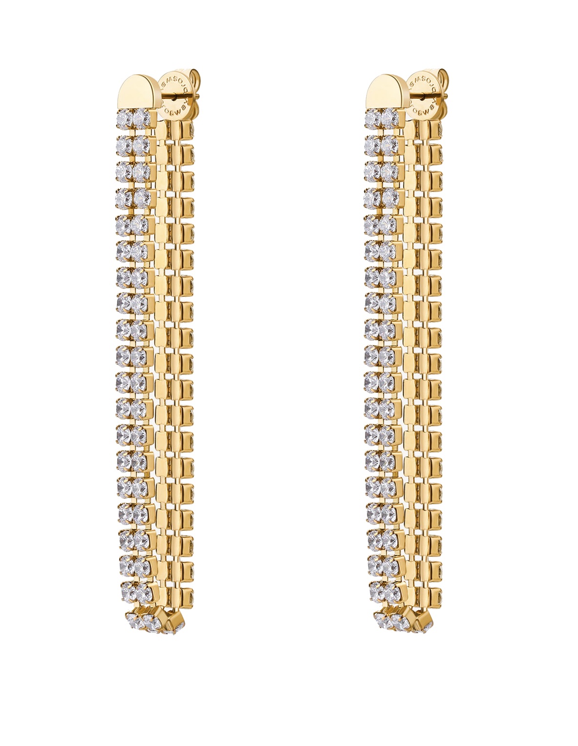 Brosway Pozlátené dlhé náušnice s kubickými zirkónmi Desidery BEIE030.