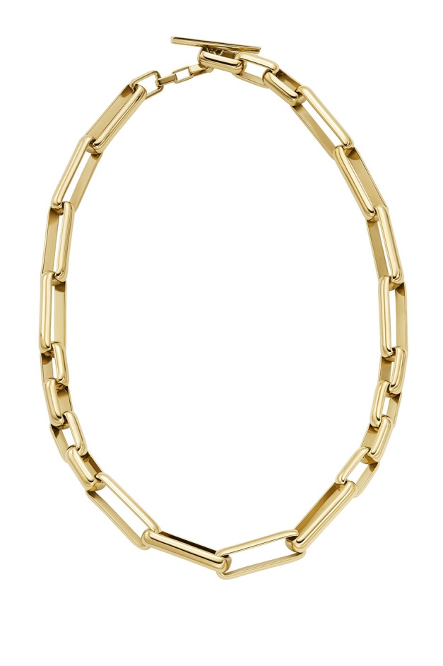 Fossil Masívny pozlátený náhrdelník Archival Core JOF00971710.