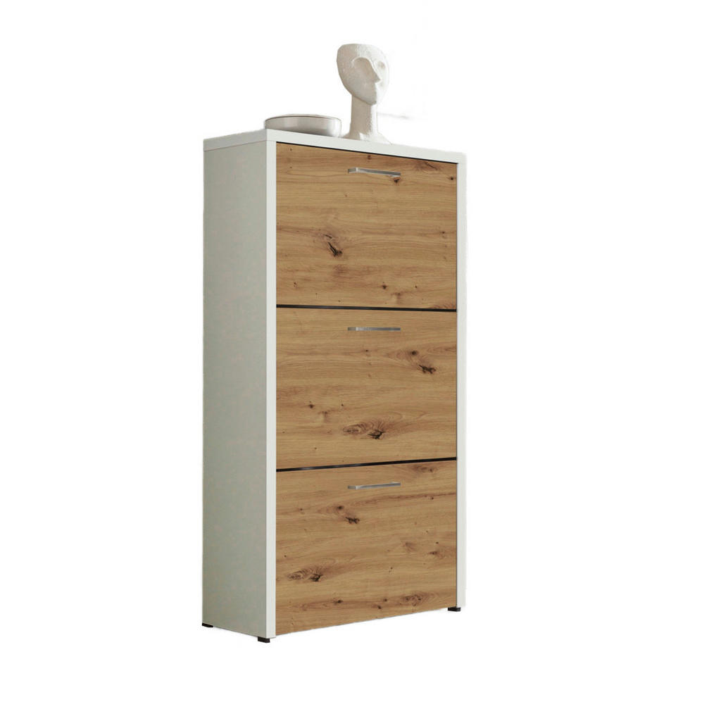 MID.YOU VÝKLOPNÁ SKRINKA NA TOPÁNKY, biela, dub artisan, 61/115/25 cm.