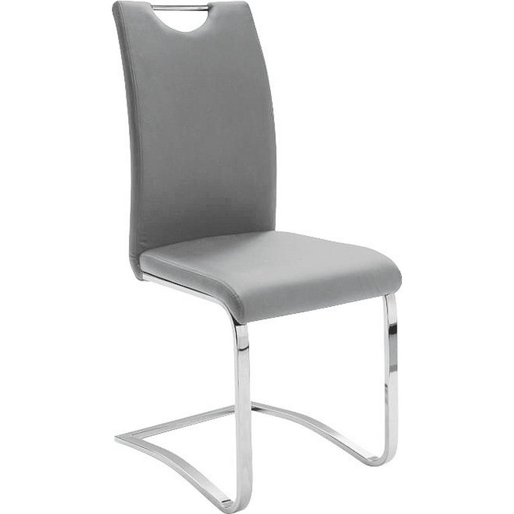 Carryhome STOLIČKA S PRUŽNÝM PODNOŽÍM, vzhľad kože, sivá.