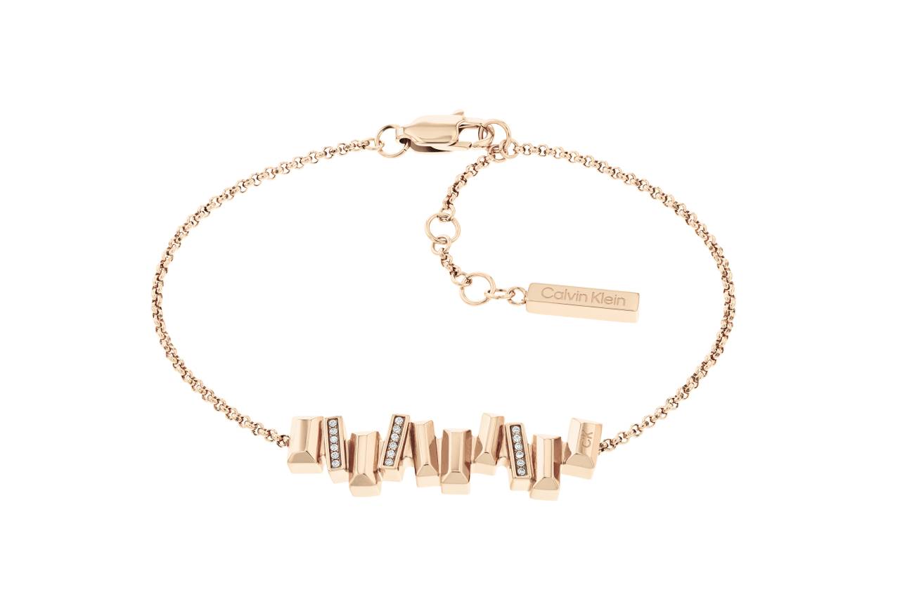 Calvin Klein Štýlový bronzový náramok s ozdobou Luster 35000242.