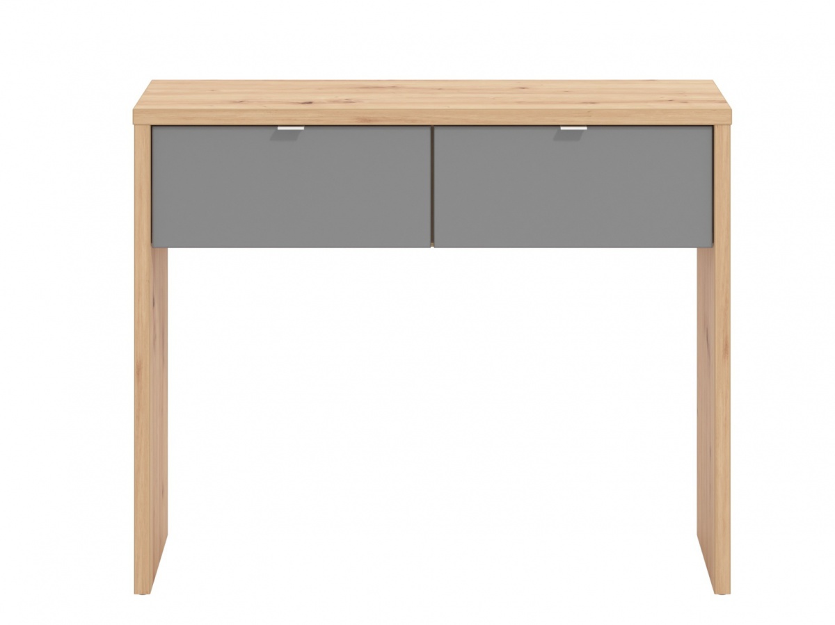 Konzolový stolík abuela - dub artisan/šedá.

 

Konzolový stolík ponúka odkladovú plochu do ktorejkoľvek miestnosti a taktiež úložný priestor v podobe 2 zásuviek.

 

Rozmery konzolového stolíka Abuela sú 92x75x35cm (š, v, h).

 

Všetky produkty z kolekcie Abuela nájdete nižšie v súvisiacich produktoch.