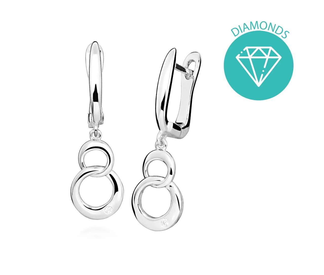 JVD Elegantné strieborné náušnice s briliantom SVLE0502SH8BI00.