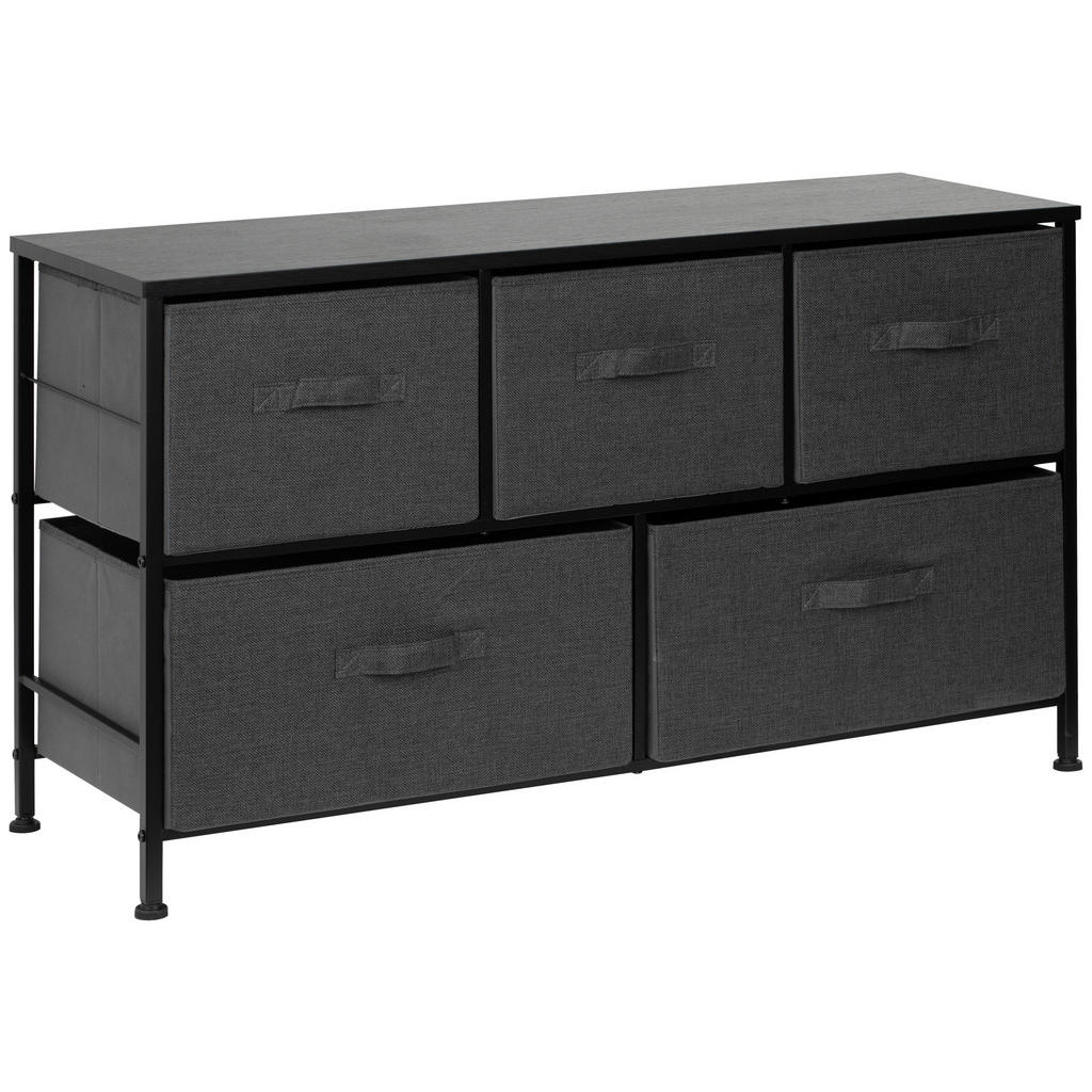 PBJ KOMODA, čierna, tmavosivá, 99/55/30 cm.