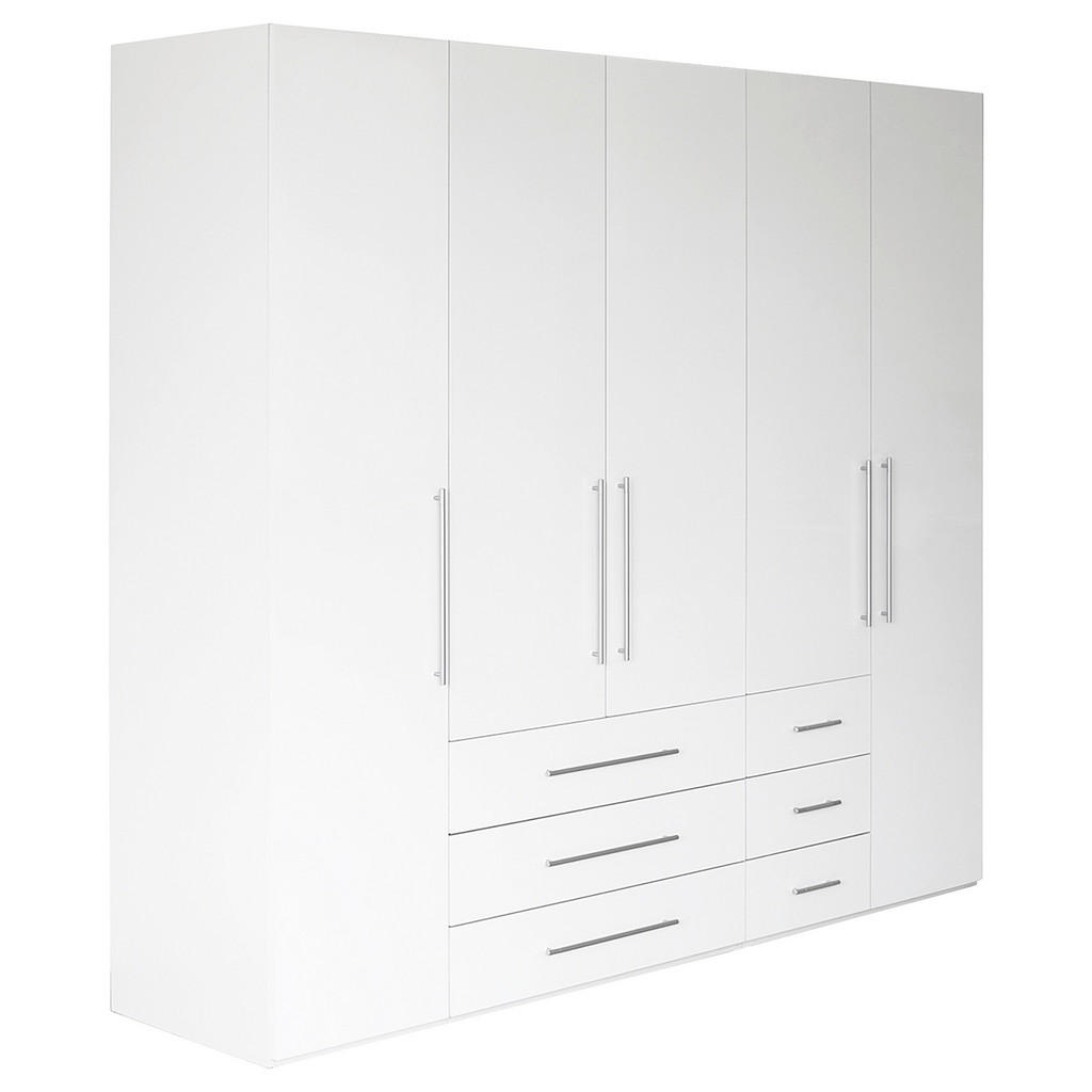 Xora SKRIŇA S OTOČNÝMI DVERAMI, biela, biela s vysokým leskom, 244/218,6/59,4 cm.