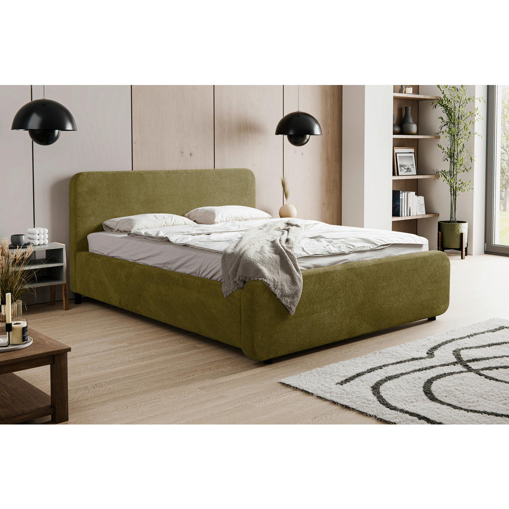 MID.YOU ČALÚNENÁ POSTEĽ, 180/200 cm, zelená.