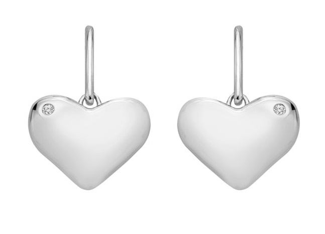 Hot Diamonds Strieborné visiace náušnice s pravými diamantmi Desire DE780.