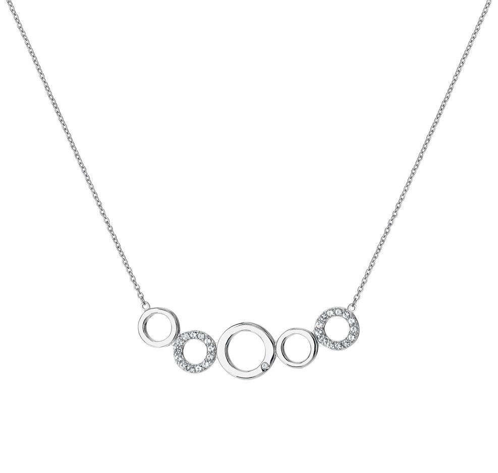 Hot Diamonds Elegantný strieborný náhrdelník s diamantom a topazmi Balance DN164.