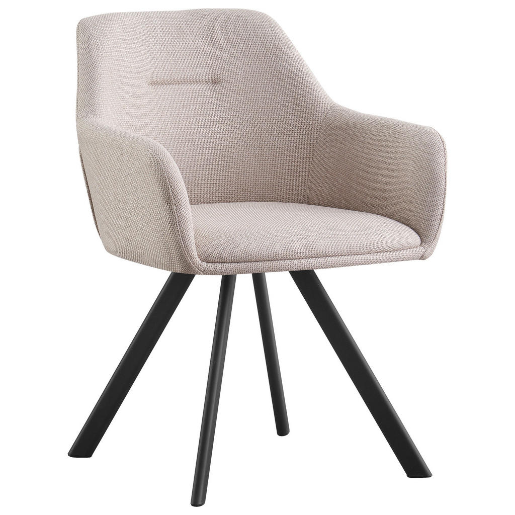 Hom`in STOLIČKA S PODRÚČKAMI, železo, tkaná textília, čierna, béžová.