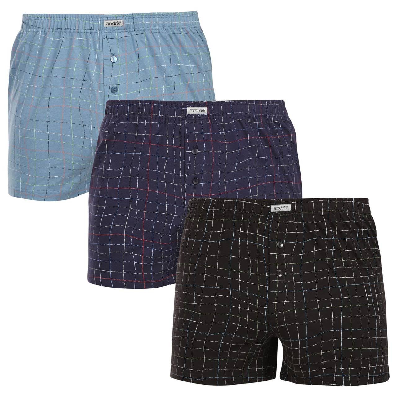 3PACK pánske trenky Andrie viacfarebné (PS 5857C) XL, trenírky.
Doplnite svoj šatník o pohodlný a štýlový kúsok.
Prémiový materiál pre celodenné pohodlie
Boxerky Andrie sú vyrobené zo 100 % bavlny, ktorá ponúka jemnosť a priedušnosť.
Elegantný dizajn a pohodlný strih
Boxerky majú diskrétne vzory v rôznych farbách, ktoré dodávajú šatníku moderný vzhľad a originalitu.
Prečo si kúpiť boxerky Andrie?

100% bavlna pre jemnosť a pohodlie.


Klasický voľný strih pre maximálny komfort.


Diskrétny dizajn, ktorý sa hodí na každú príležitosť.

Andrie ponúka české spodné prádlo pre mužov, ktorí vedia, čo chcú
Pánske boxerky Andrie vynikajú príjemnými materiálmi a kvalitným spracovaním.
Ako sa starať o boxerky Andrie
Aby si zachovali kvalitu a pohodlie, postupuj podľa týchto jednoduchých krokov:

Pranie: Per na maximálnej teplote 40 °C s jemnými pracími prostriedkami, aby materiál zostal mäkký a vzory intenzívne.


Sušenie: Boxerky nesušte v sušičke, odporúčame ich nechať voľne uschnúť.


Žehlenie: Pre hladký vzhľad môžete boxerky žehliť na nízkej teplote.

Tip: Staňte sa odborníkom na údržbu spodnej bielizne vďaka tipom v našom článku a doprajte svojim obľúbeným kúskom starostlivosť, ktorú si zaslúžia.