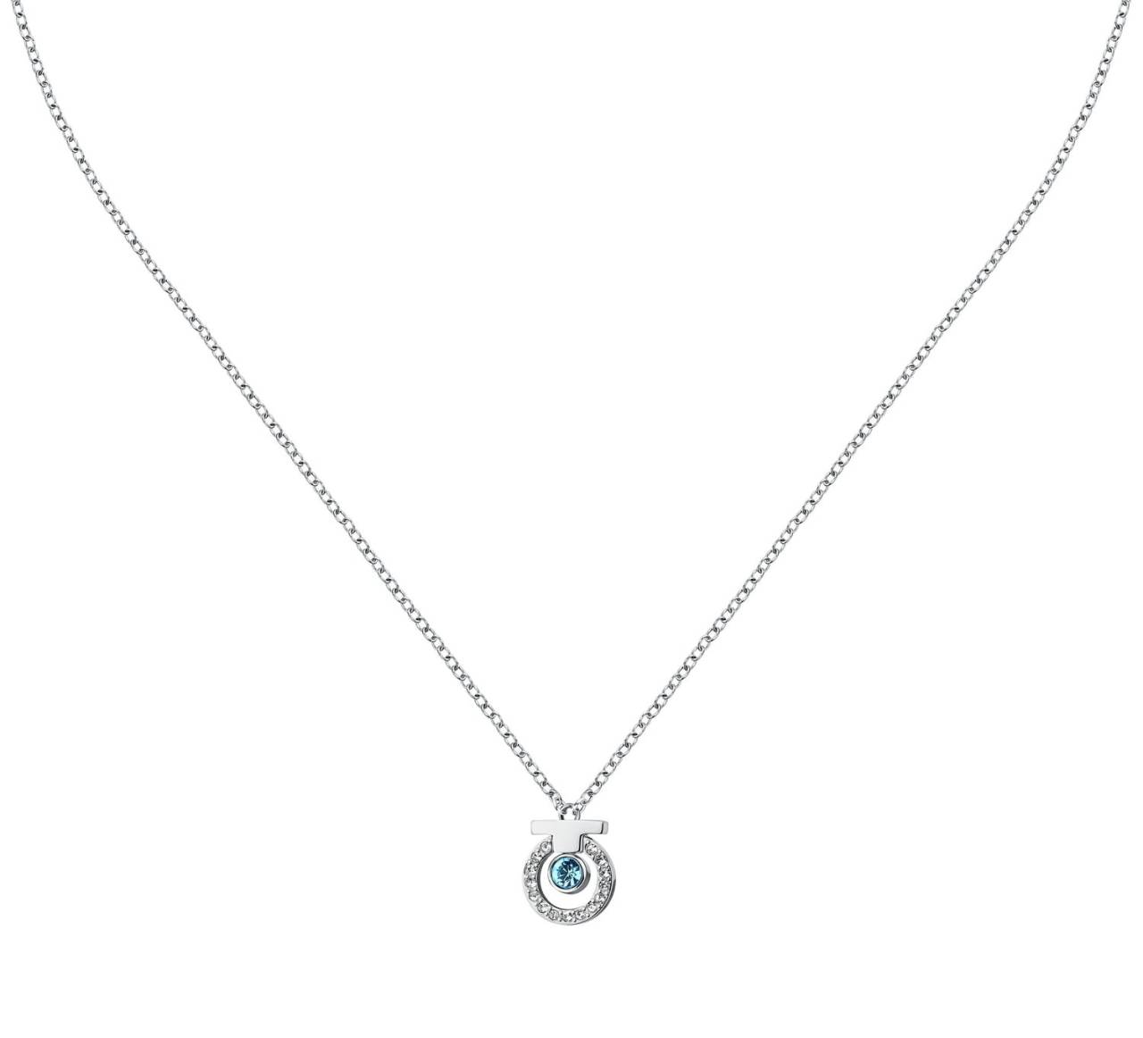 Trussardi Elegantný oceľový náhrdelník so zirkónmi T-Logo TJAXC55.