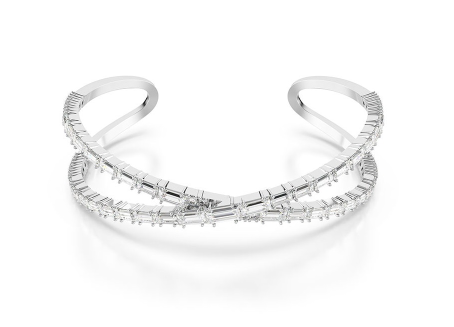 Swarovski Blyštivý otvorený náramok Hyperbola 5677626 17 cm.