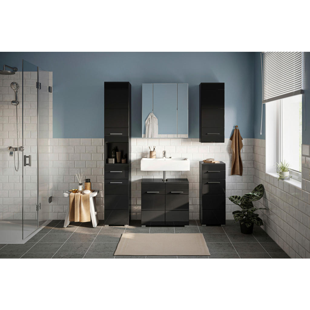 MID.YOU KÚPEĽŇA čierna s vysokým leskom.