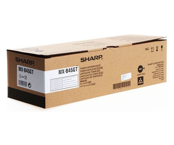 Sharp MX-B45GT čierny (black) originálny toner.
Originálny toner = záruka priamo od výrobcu tlačiarne
100 % použitie v tlačiarni - bezproblémové fungovanie s vašou tlačiarňou
Použitím originálnej náplne predlžujete životnosť tlačiarne
Osvedčená špičková kvalita - vysoko kvalitná a spoľahlivá tlač originálnou tlačovou kazetou od prvej do poslednej stránky
Trvalé a profesionálne výsledky tlače - dlhodobá udržateľnosť tlače
Kratšia prodleva pri tlači stránok
Garancia Vašej spokojnosti s použitím našej originálnej náplne
Zabezpečujeme bezplatnú recykláciu originálnych náplní
Zlyhanie náplne v menej ako 1% prípadov
Jednoduchá a rýchla výmena náplne

Kód výrobcu: MX-B45GT