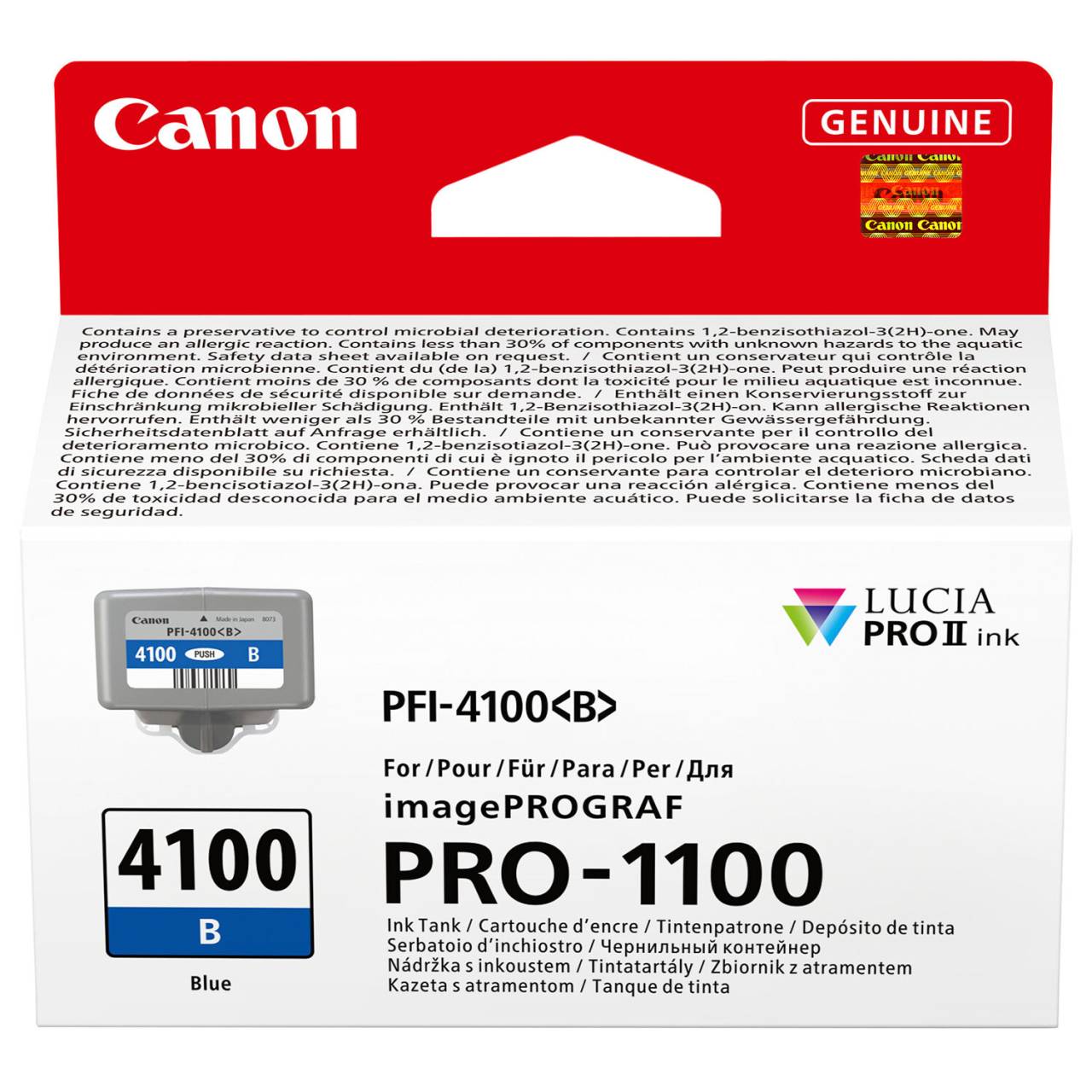 Canon PFI-4100 6786C001 modrá (blue) originálna cartridge.
Originálna cartridge = záruka priamo od výrobcu tlačiarne
100 % použitie v tlačiarni - spoľahlivá a bezproblémová tlač
Použitím originálnej náplne predlžujete životnosť tlačiarne
Osvedčená špičková kvalita - jasný a čitateľný text, jemná grafika, kvalitnejšie obrázky
Použitie originálnej kazety ponúka rýchly a vysoký výkon a pritom stabilné výsledky = EFEKTÍVNA TLAČ
Jednoduchá inštalácia a údržba
Zabezpečujeme bezplatnú recykláciu originálnych náplní
Garancia Vašej spokojnosti s použitím našej originálnej náplne

Kód výrobcu: 6786C001