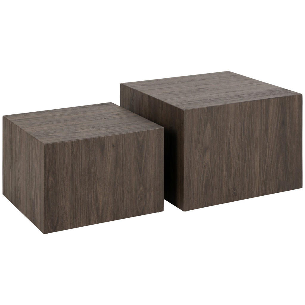 SADA KONFERENČNÝCH STOLÍKOV, tmavohnedá, kompozitné drevo, 50/58/40/50/33/58 cm.