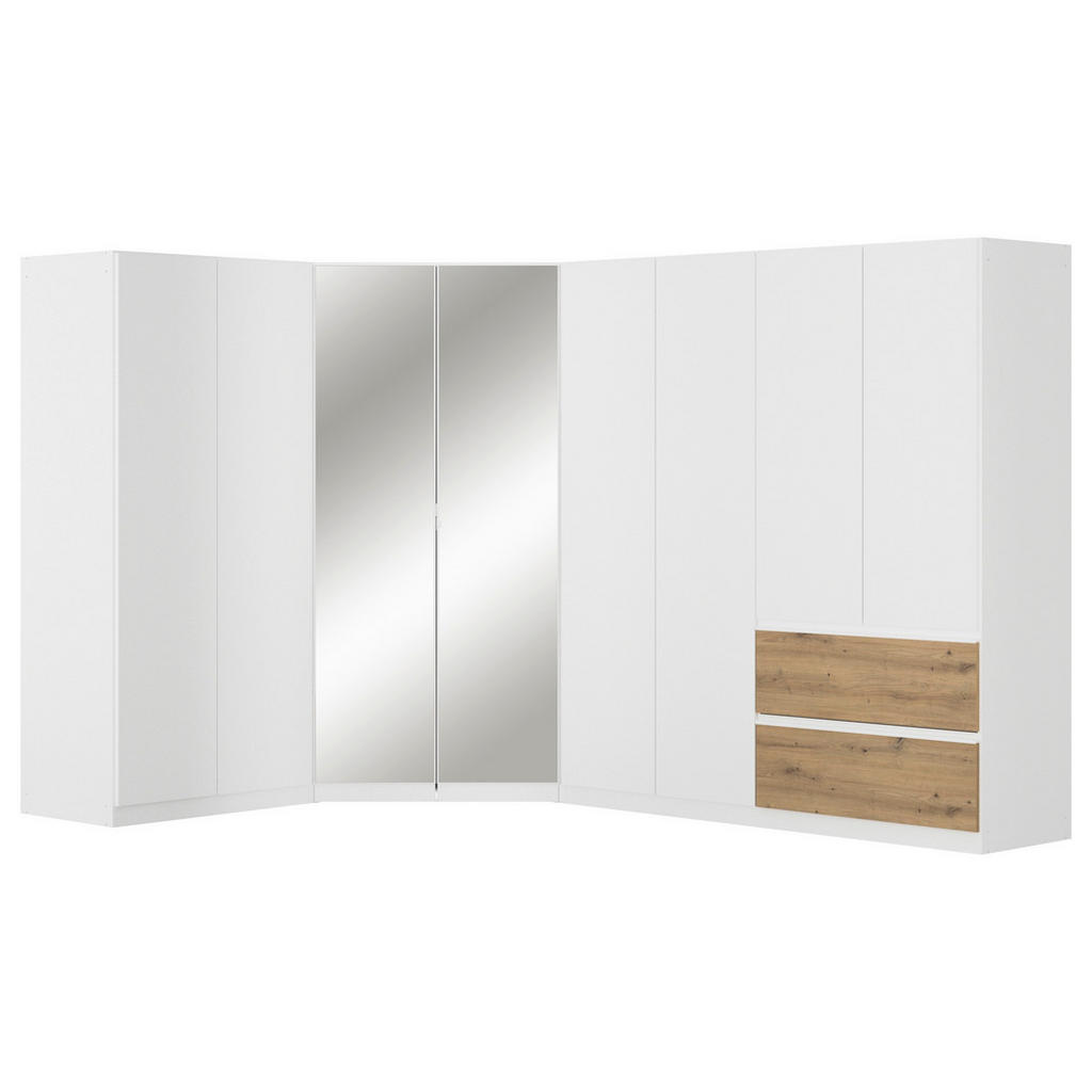 Rauch Möbel ROHOVÁ ŠATNÍKOVÁ SKRIŇA, biela, dub artisan, 208/197/298 cm.