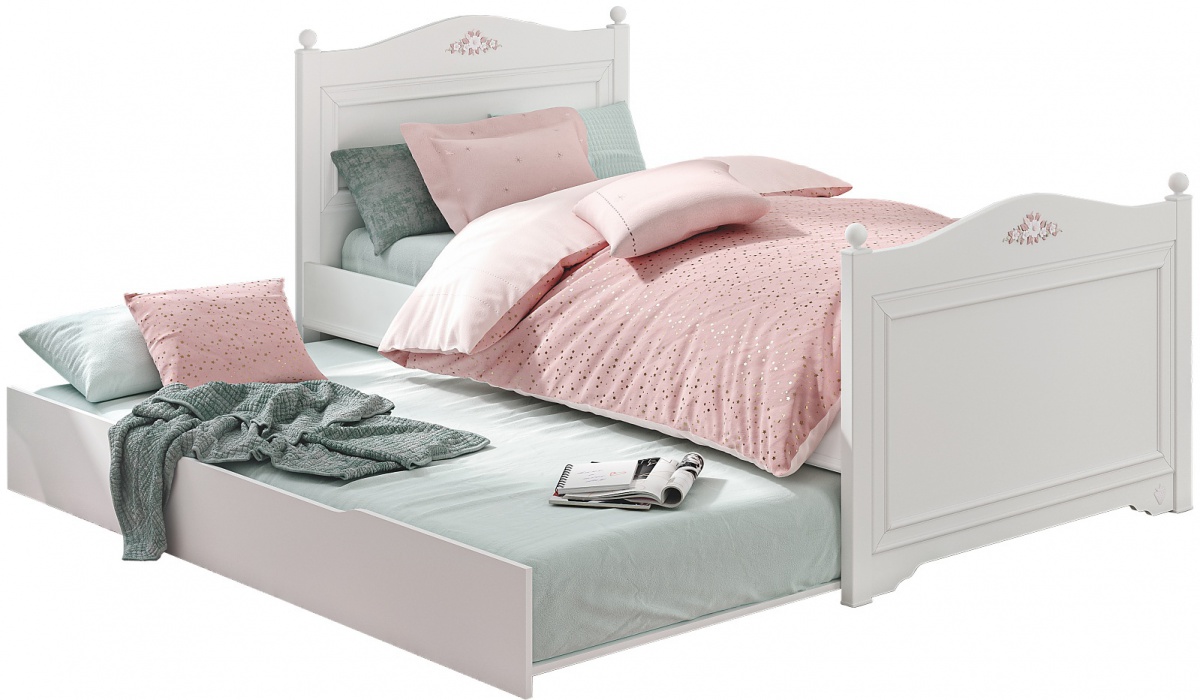 Posteľ 120x200cm ballerina s výsuvom - biela.

 

Krásna biela rustikálna posteľ Ballerina dievčenskú izbu vyložene rozžiari svojou čistotou, nežnosťou a prepracovanými detailmi.

 

Kolieska v spodnej časti zaisťujú pohodlnú manipuláciu.

 

Rozmery rustikálny biele postele 120x200cm Ballerina s výsuvom sú 126x108x209cm (š, v, h), ložná plocha je 120x200cm, ložná plocha výsuvu je 100x200cm

 

Všetky ďalšie odporúčané produkty nájdete v súvisiacom tovaru nižšie.