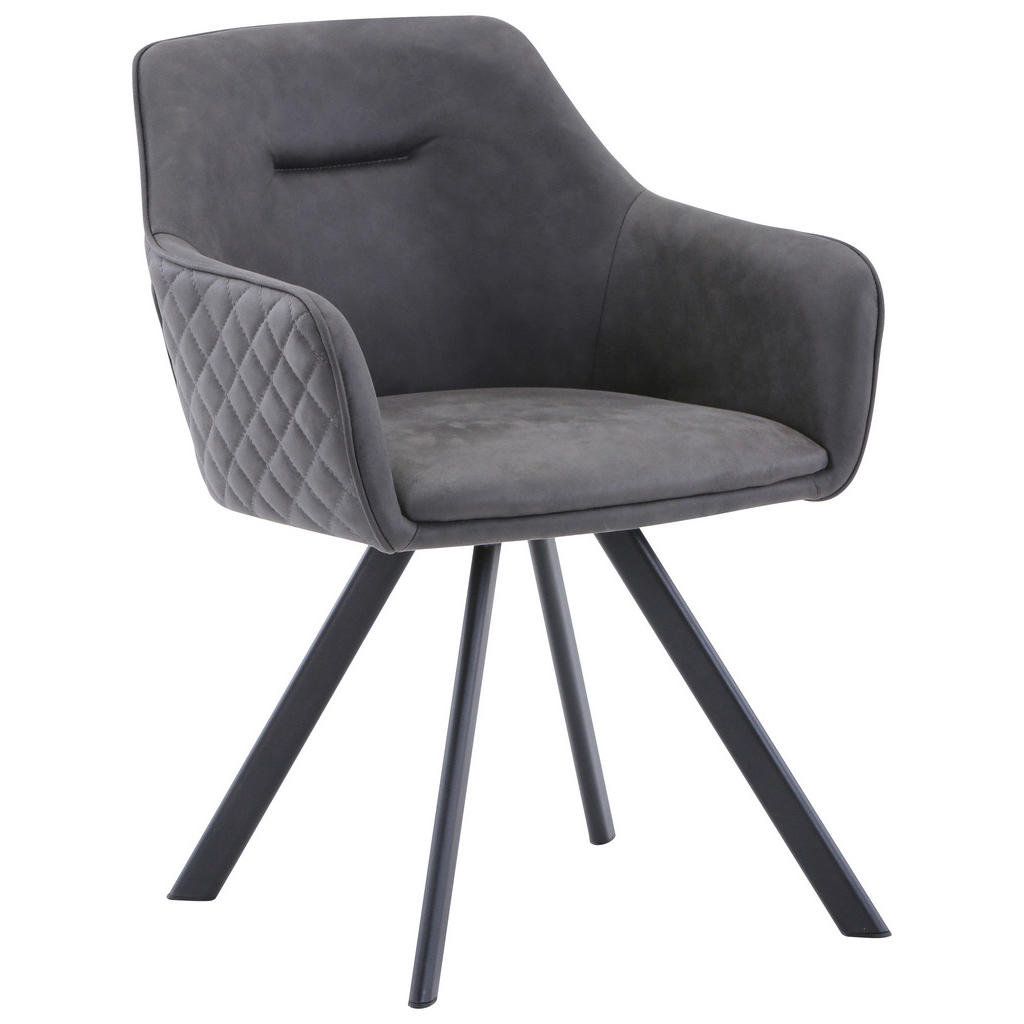 Hom`in STOLIČKA S PODRÚČKAMI, železo, mikrovlákno, čierna, sivohnedá.