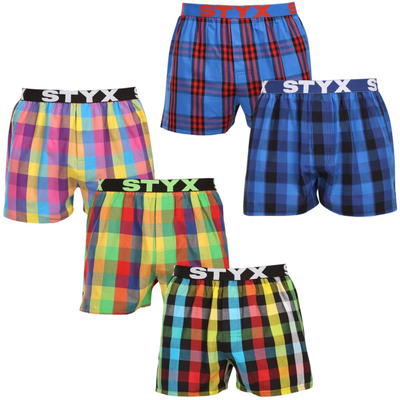 5PACK pánske trenky Styx športová guma viacfarebné (5B0123456) M, trenírky.
Hľadáte šortky, ktoré v sebe spájajú štýl, pohodlie a prvotriednu kvalitu?
Vysokokvalitná bavlna pre dokonalé pohodlie
Šortky sú vyrobené z prvotriednej 100 % bavlny, ktorá je nielen mäkká na dotyk, ale aj úžasne priedušná.
Klasický strih a moderný vzhľad
Vďaka voľnému strihu sa v týchto šortkách budete cítiť úplne pohodlne, pretože poskytujú dostatok priestoru na prirodzený pohyb.
Prečo by ste určite mali vyskúšať šortky Styx

100 % bavlna pre maximálne pohodlie: Šortky sú vyrobené z vysokokvalitnej bavlny, ktorá je mäkká, priedušná a jemná k pokožke, čo zaručuje pohodlie počas celého dňa.
Športový tkaný elastický: Pevná, ale pohodlná guma s logom Styx drží šortky na mieste bez nepríjemného zarezávania alebo uvoľňovania.
Česká výroba a kvalitné spracovanie: Styx je tradičná česká značka, ktorá sa pýši precíznym spracovaním, odolnosťou a dlhou životnosťou výrobkov.

Česká značka Styx ponúka zábavu aj prvotriednu kvalitu
Spodnú bielizeň Styx si obľúbia najmä tí, pre ktorých je dôležitá individualita.
Ako sa starať o šortky Styx?
Aby ste si šortky udržali dlho v skvelej kondícii, odporúčame dodržiavať tieto tipy.

Pranie: Odporúčame prať pri teplote 30 °C, aby si bavlna zachovala svoju mäkkosť a farby zostali sýte.
Sušička: Sušenie v sušičke sa neodporúča, aby sa materiál nezrazil.
Žehlenie: Bavlnu je možné žehliť, ale odporúča sa nižšia teplota, aby nedošlo k poškodeniu látky.

Tip: Staňte sa expertom na údržbu spodnej bielizne vďaka radám v našom článku a doprajte svojim obľúbeným kúskom starostlivosť, ktorú si zaslúžia.