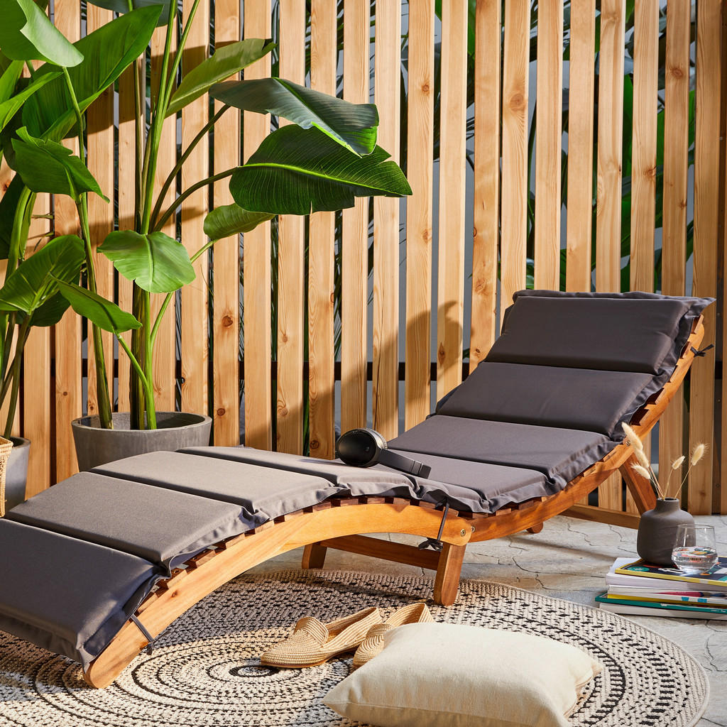 Ambia Garden ZÁHRADNÉ LEŽADLO, farba akácie, tmavosivá.