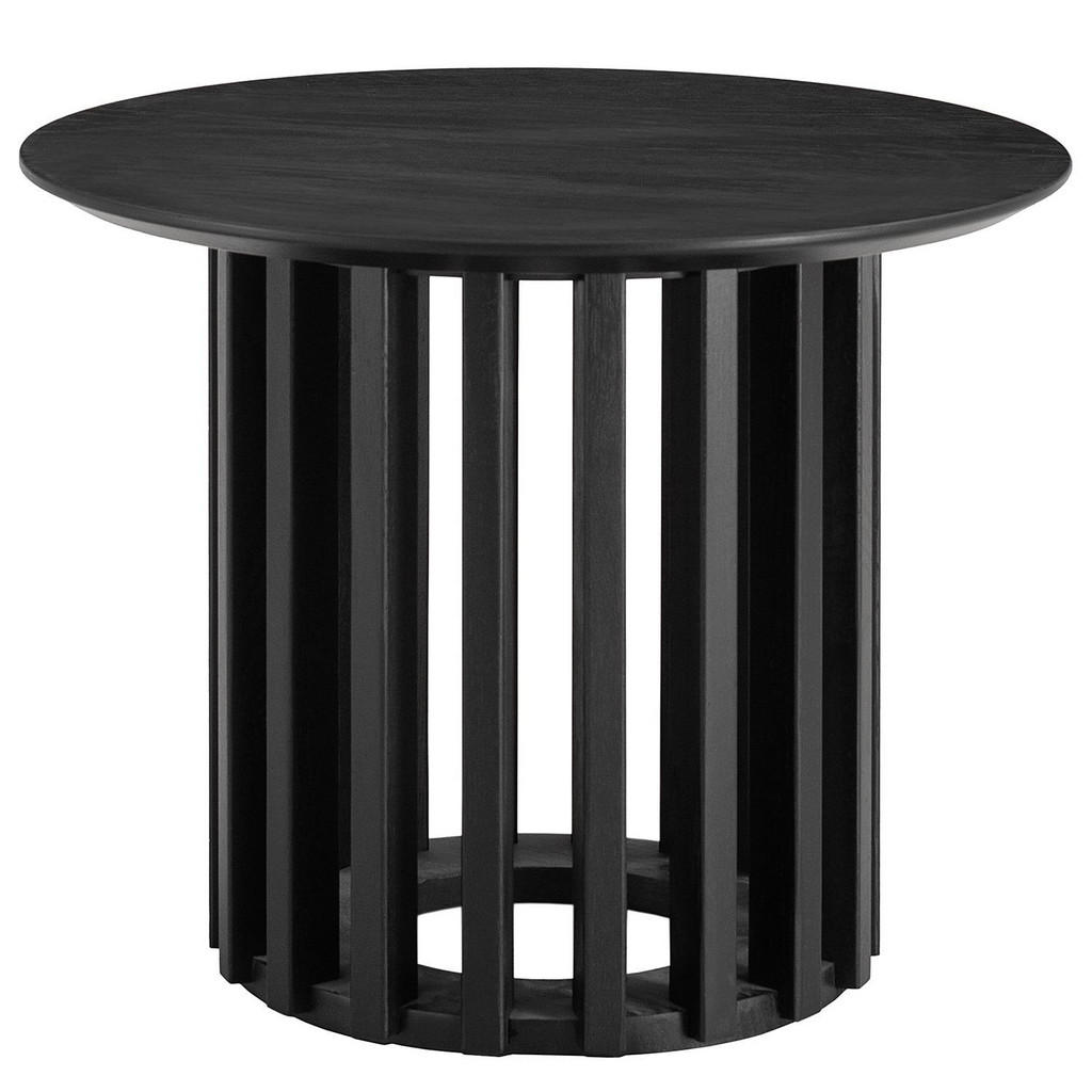 home24 PRÍRUČNÝ STOLÍK, dub, čierna.