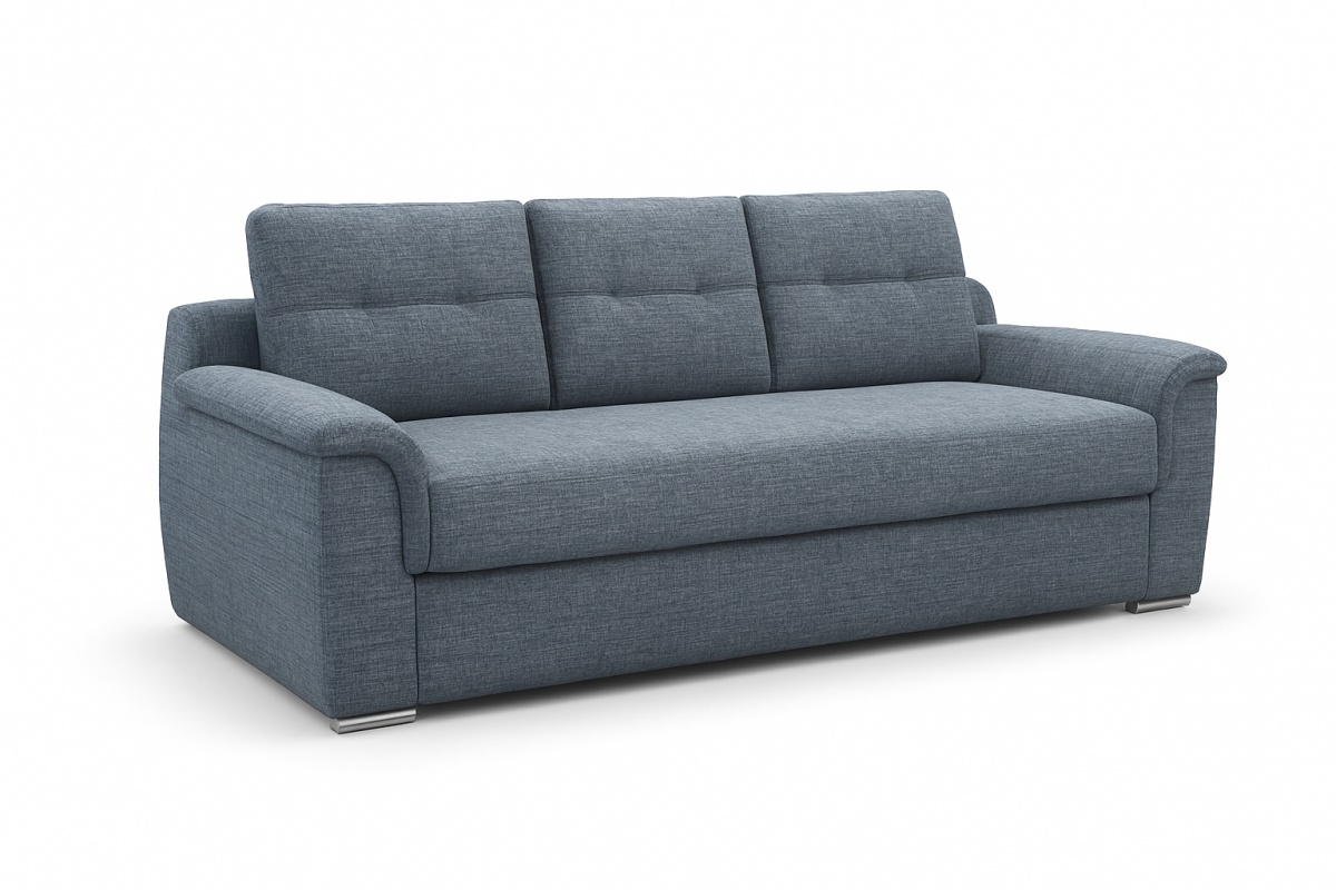 Trojmiestna rozkladacia pohovka s úložným priestorom dugi lux - sivá -.

V prípade záujmu je možné zvoliť aj látky štandardné, ľahko čistiace alebo odolné voči maznáčikom.

 

Základ sedačky tvorí masívna kostra, na ktorú sa pri bežnom používaní vzťahuje 4 ročná záruka.

Vnútri korpusu sa nachádza úložný priestor, do ktorého je možné uložiť napríklad oporné vankúše, keď sa na sedačke rozhodnete spať.

Výška sedu je 52cm a hĺbka sedu je 55cm.

Pohovka je výrobcom navrhnutá pre KAŽDODENNÉ SPANIE.

 

Rozmery trojmiestnej rozkladacej pohovky s úložným priestorom Dugi lux sú 240x98x98cm (š, v, h).

 

Ďalšie pohovky z kolekcie Dugi nájdete nižšie v súvisiacich produktoch.