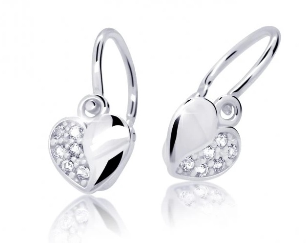 Cutie Diamonds Detské náušnice z bieleho zlata Srdiečka s briliantmi DC2160-10-00-X-2.