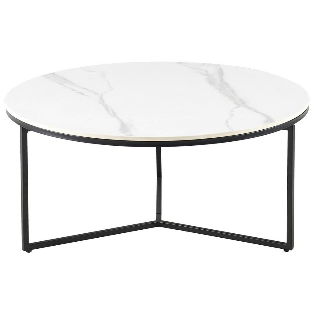 Livetastic KONFERENČNÝ STOLÍK, čierna, biela, kov, keramika, 80/80/37 cm.