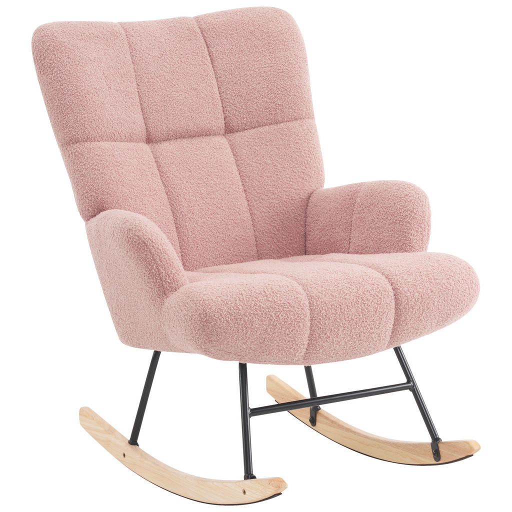 P & B STOLIČKA S PRUŽNÝM PODNOŽÍM, drevo, kov, textil, ružová.