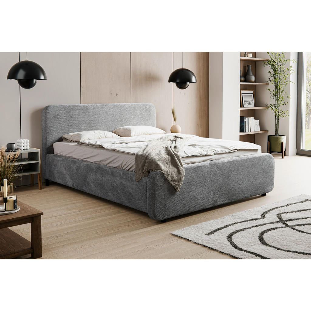 MID.YOU ČALÚNENÁ POSTEĽ, 140/200 cm, sivá.