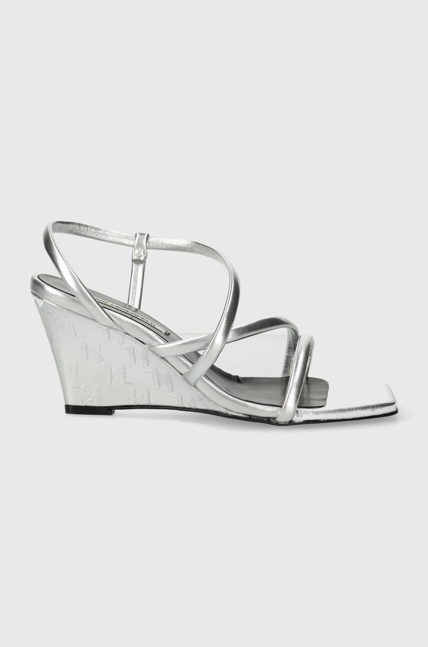 Sandále Karl Lagerfeld RIALTO strieborná farba, KL34405.