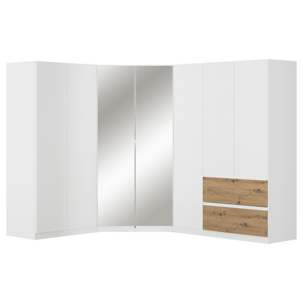 Rauch Möbel ROHOVÁ ŠATNÍKOVÁ SKRIŇA, biela, dub artisan, 208/197/253 cm.