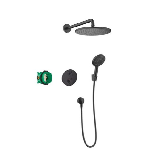 Hansgrohe Croma sprchový systém pod omietku s termostatickou batériou matná čierna 27961670.