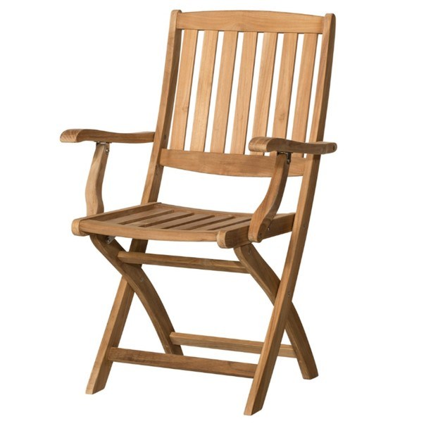 Sconto Skladacia stolička s podrúčkami CAMBRIDGE 2 teakové drevo.