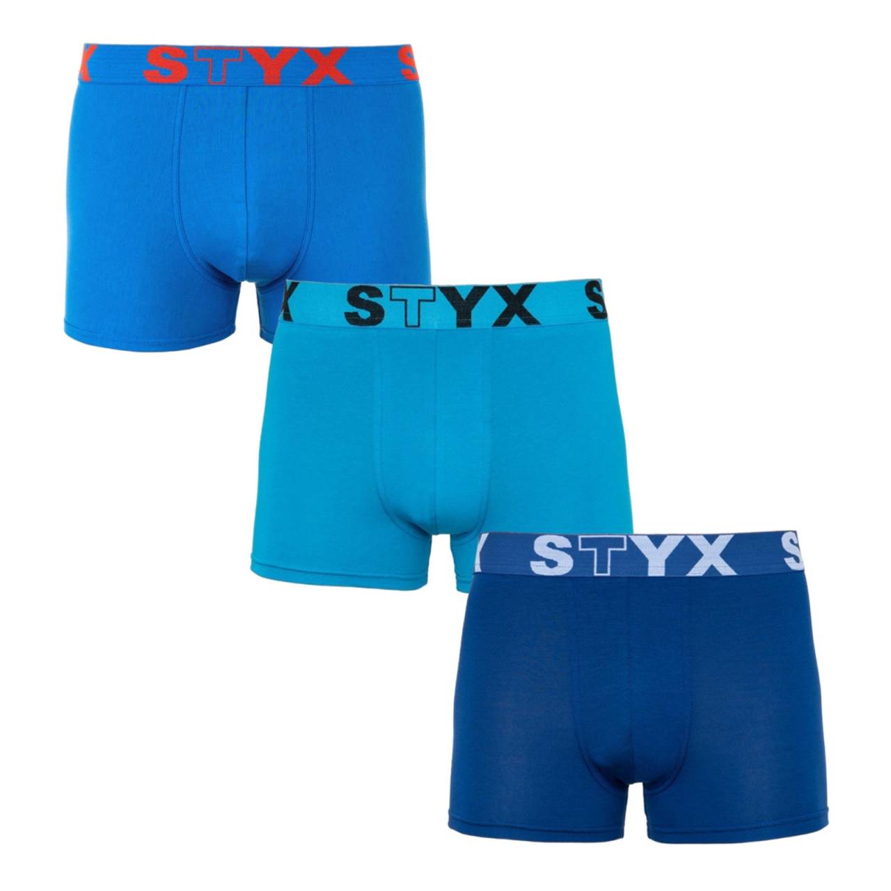 3PACK moške boksarice Styx športna guma modre (G9676869) XL.
Privoščite si udobje, ki traja ves dan, z moškimi boksericami Styx v klasični barvi.
Kakovosten material za največje udobje
Boksarice so izdelane iz vrhunske mešanice bombaža in umetnih vlaken.
Praktična zasnova in češka natančnost
Boksarice Styx imajo krajše noge, ki se nikjer ne zvijajo in vam omogočajo največjo svobodo gibanja.
Zakaj izbrati boksarice Styx

Češka kakovost: Zasnovan in izdelan je na Češkem, kar zagotavlja vrhunsko kakovost izdelave.
Vrhunski materiali: Kombinacija bombaža, modala in elastana za največje udobje.
Univerzalno oblikovanje: Krajše noge in elegantne športne elastike za vsako priložnost.

Spodnje perilo Styx je eno izmed najbolj priljubljenih
Češka blagovna znamka Styx je med kupci znana predvsem po kratkih hlačah z novimi vzorci v živahnih barvah.
Kako pravilno skrbeti za bokserje Styx?

Pralnica: Perite pri 30 °C z blagim pralnim sredstvom, da material ostane mehak in udoben.
Sušenje: Ni priporočljivo sušiti v sušilnem stroju, za ohranitev oblike bokserjev pa jih sušite na zraku.
Likanje: Po potrebi likanje izvajajte na nizki temperaturi, da ohranite mehkobo materiala.

Nasvet: Postanite strokovnjak za vzdrževanje spodnjega perila z z nasveti v našem članku in svojim najljubšim kosom zagotovite nego, ki si jo zaslužijo.