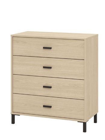 Zásuvková komoda anita - dub svetlý.

 

Model ponúka štyri praktické zásuvky.

 

*ABS hrany = prúžky slúžiace na olepenie a ochranu hrán nábytkových dosiek
*MDF doska = ľahko opracovateľný drevovláknitý materiál so širokým spektrom možných úprav využívaný napr.

 

Výhody:


	Estetická harmónia: Svetlý dekor portského duba prináša do spálne pocit tepla a útulnosti, zatiaľ čo moderné línie a čierne prvky dodávajú priestoru sofistikovaný vzhľad.
	Flexibilné využitie: Vďaka svojmu univerzálnemu dizajnu sa komoda hodí nielen do spálne, ale aj do obývacej izby, predsiene alebo kancelárie.
	Jednoduchá údržba: Povrch komody je nenáročný na údržbu.


 

Rozmery komody Anita sú  80 x 90 x 40 cm (š, v, h).

 

Ďalší nábytok z kolekcie ANITA nájdete nižšie v súvisiacich produktoch.