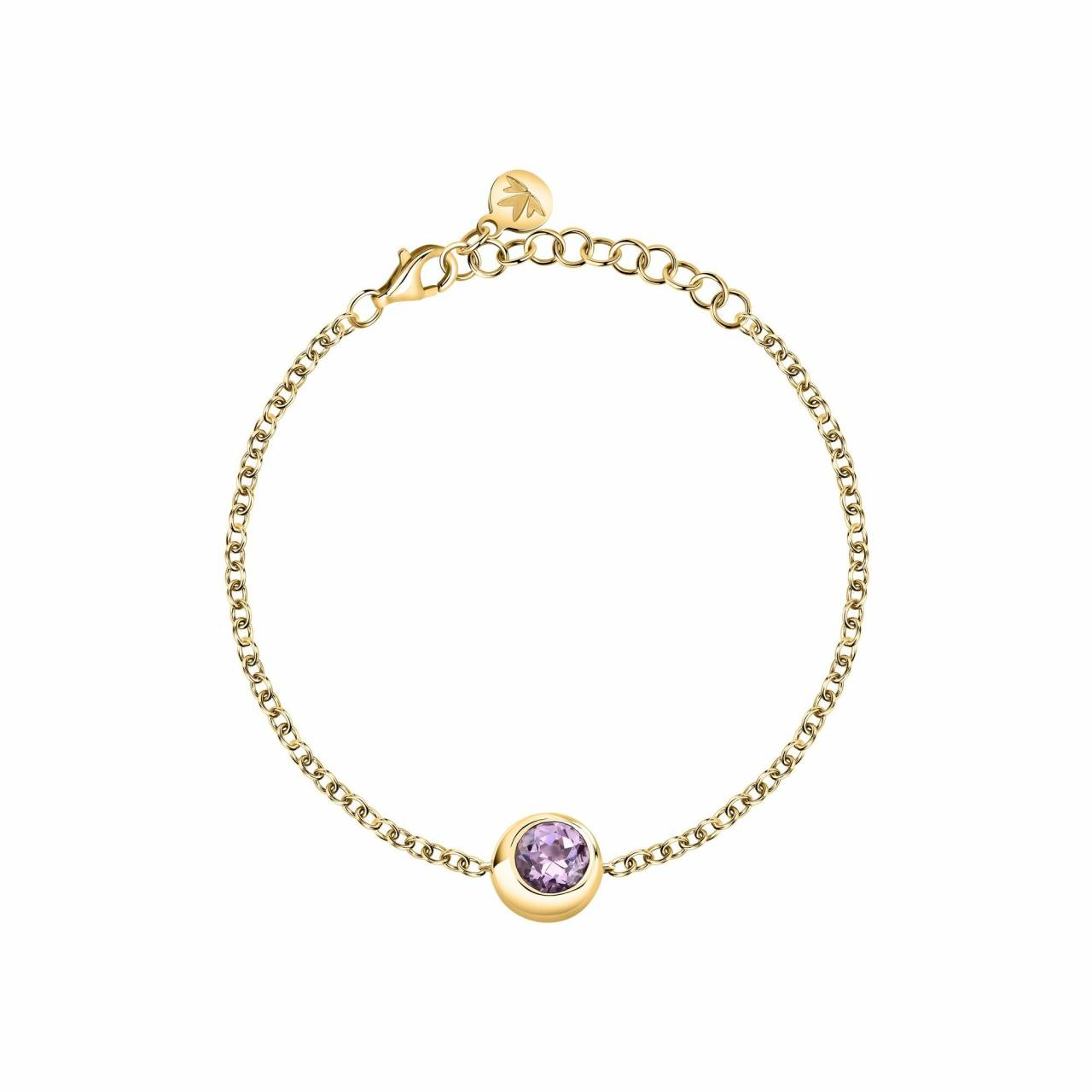 Morellato Slušivý pozlátený náramok s ametystom Semipreziose SAXN09.