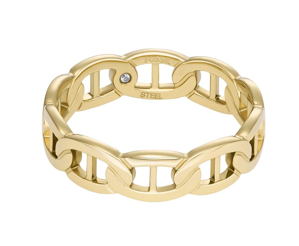 Fossil Fashion pozlátený prsteň Heritage JF04782710 49 mm.