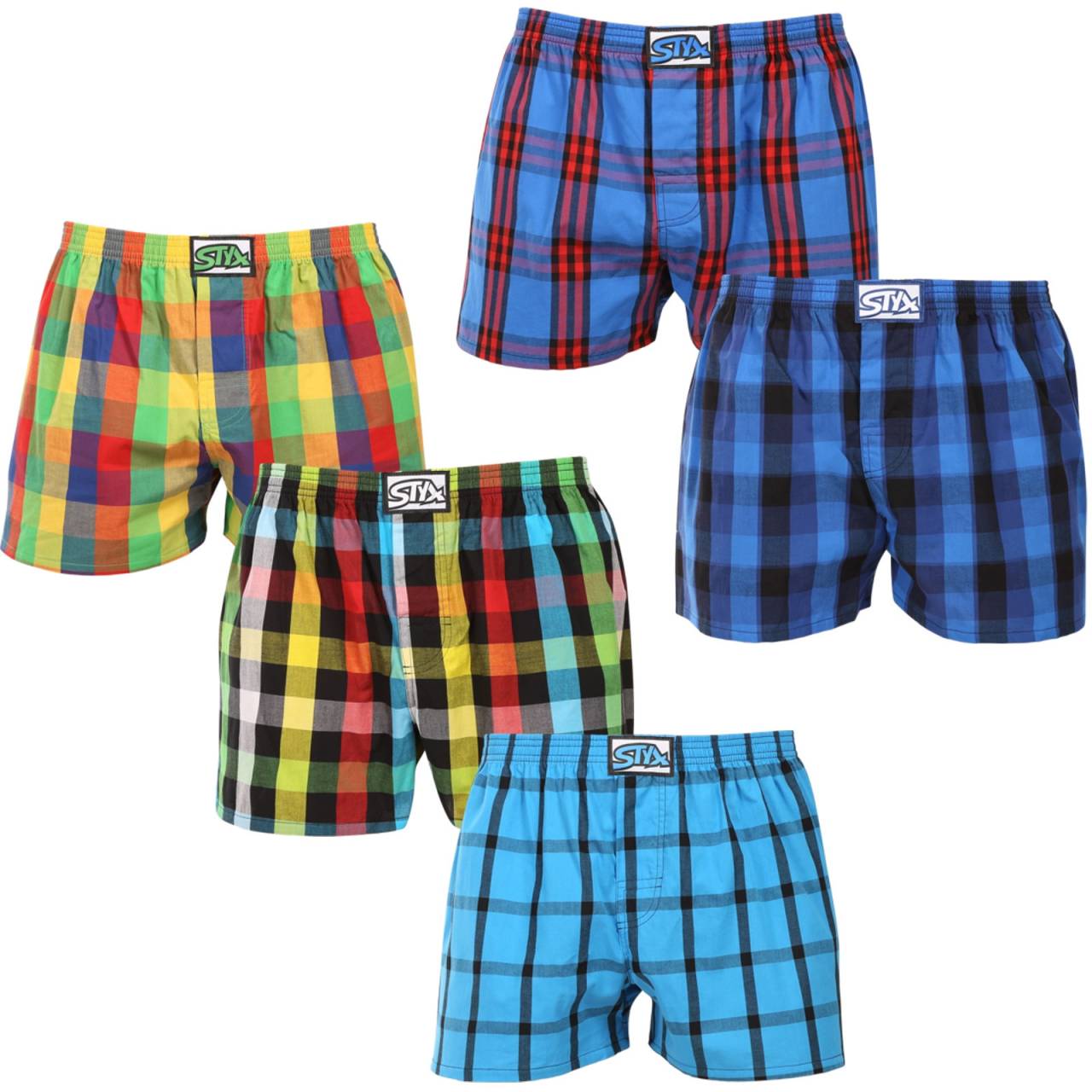 5PACK pánske trenky Styx klasická guma nadrozmer viacfarebné (5E0112356) 5XL, trenírky.
Doprajte si štýl a pohodlie s pánskymi šortkami Styx v pestrých farbách a originálnom dizajne.
Mäkký materiál pre celodenné pohodlie
Šortky Styx sú vyrobené zo 100 % bavlny, ktorá ponúka mäkkosť a priedušnosť aj pri celodennom nosení.
Originálny dizajn a pohodlné nosenie
Šortky Styx vnesú do vášho šatníka hravosť a jedinečný štýl vďaka odvážnym farbám a originálnym potlačiam.
Prečo si zaobstarať šortky Styx?

Vyrobené v Českej republike s dôrazom na kvalitu a precíznosť.


Materiál zo 100 % bavlny pre mäkkosť a pohodlie.


Originálne a zábavné vzory, ktoré vás odlíšia.

Kvalita z Českej republiky, to je spodná bielizeň Styx
Spodná bielizeň Styx sa kompletne vyrába v Českej republike.
Ako sa starať o šortky Styx
Ak chcete zachovať kvalitu a pohodlie svojich šortiek, postupujte podľa týchto pokynov:

Pranie: Perte pri maximálnej teplote 30 °C, aby ste zachovali intenzívne farby a mäkkosť bavlny.


Sušenie: Neodporúčame sušenie v bubnovej sušičke, radšej ich nechajte voľne uschnúť na vzduchu.


Žehlenie: Šortky môžete žehliť pri nízkej teplote, aby mali hladký vzhľad.

Tip: Staňte sa expertom na údržbu spodnej bielizne vďaka tipom v našom článku a doprajte svojim obľúbeným kúskom starostlivosť, akú si zaslúžia.