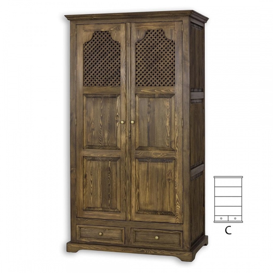 Sedliacka skriňa z masívu szy 07 c - k13 bielená borovica.