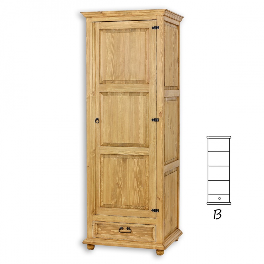 Úzka skriňa policová sedliacka szy 02b - k16 antická biela.