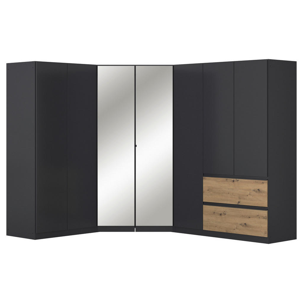 Rauch Möbel ROHOVÁ ŠATNÍKOVÁ SKRIŇA, sivá, dub artisan, 208/197/253 cm.